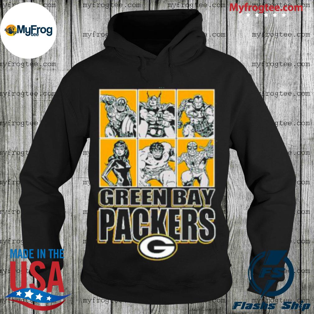 Green bay packers disney marvel avengers line-up shirt, hoodie, sweater,  long sleeve and tank top