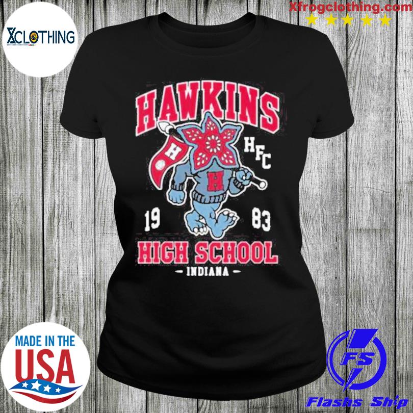 Hawkins High School Vintage Distressed Creepy Cute College Demogorgon  Mascot Shirt, hoodie, sweater, long sleeve and tank top