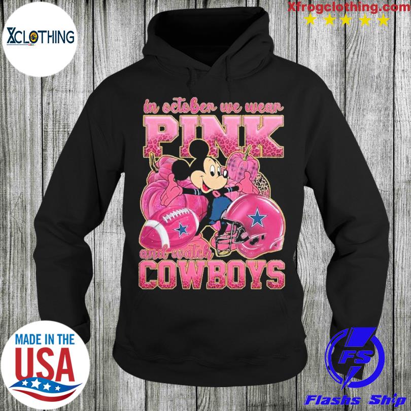 In October we wear pink and watch Arizona Cardinals Mickey Disney shirt,  hoodie, sweater, long sleeve and tank top
