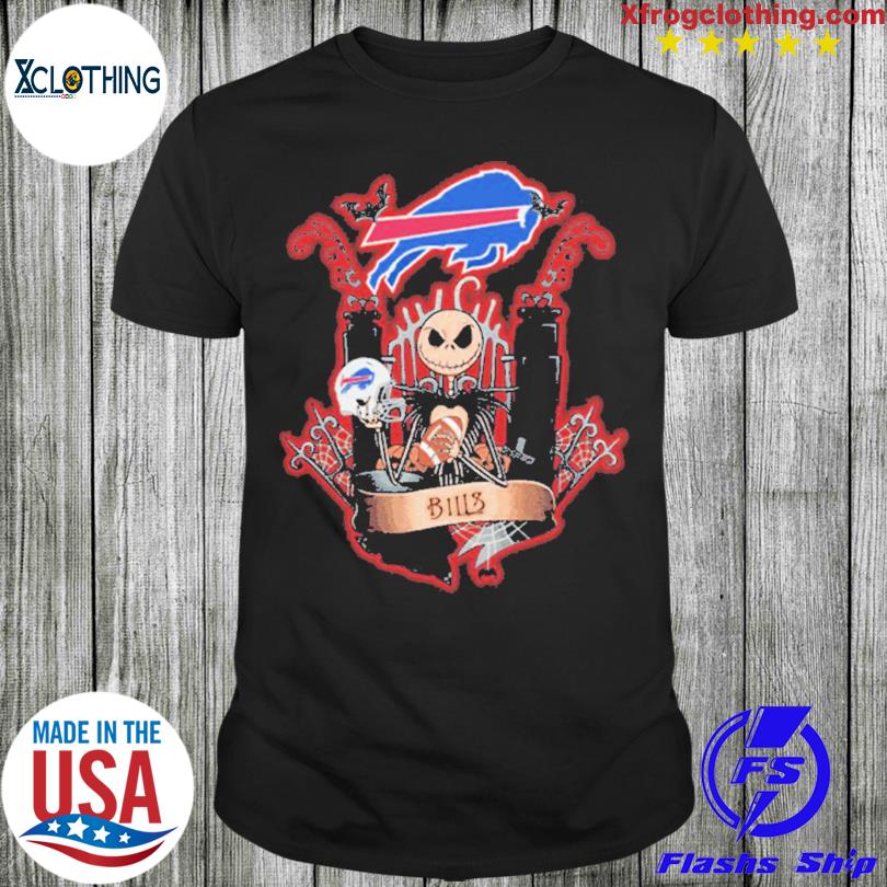 NFL Buffalo Bills Football Jack Skellington Halloween T-Shirt