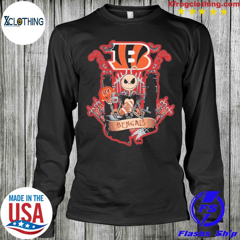 Jack skellington halloween cincinnatI bengals fan shirt - Limotees