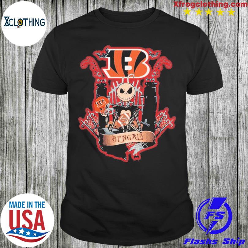 Jack Skellington Nothing Scares Me Im A Cincinnati Bengals Fan Halloween  Shirt - High-Quality Printed Brand