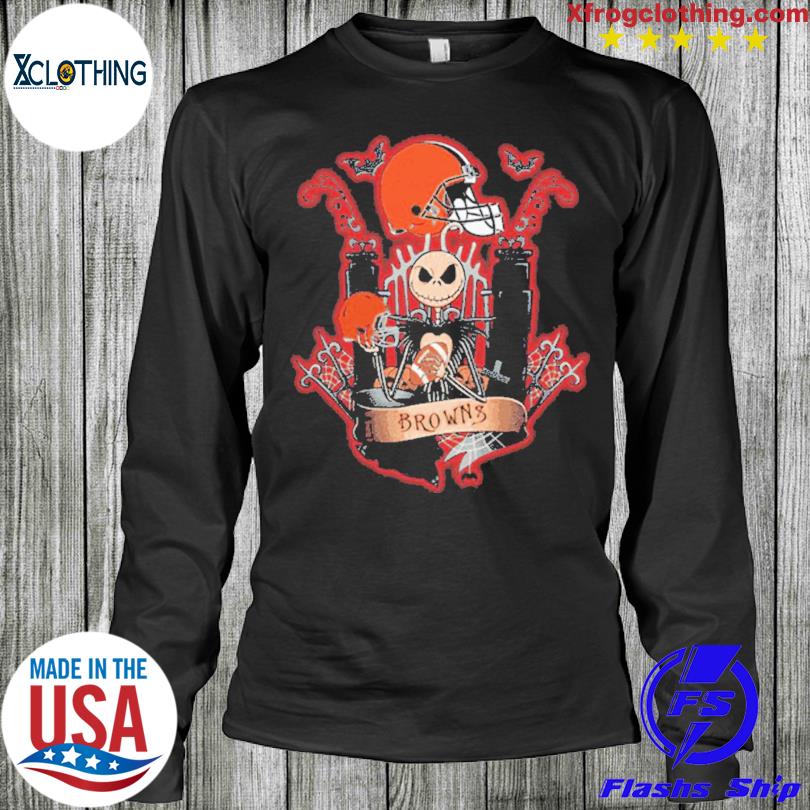 20% SALE OFF Cleveland Browns Halloween Costume Hoodies Jack Skellington 3D  Graphic – 4 Fan Shop