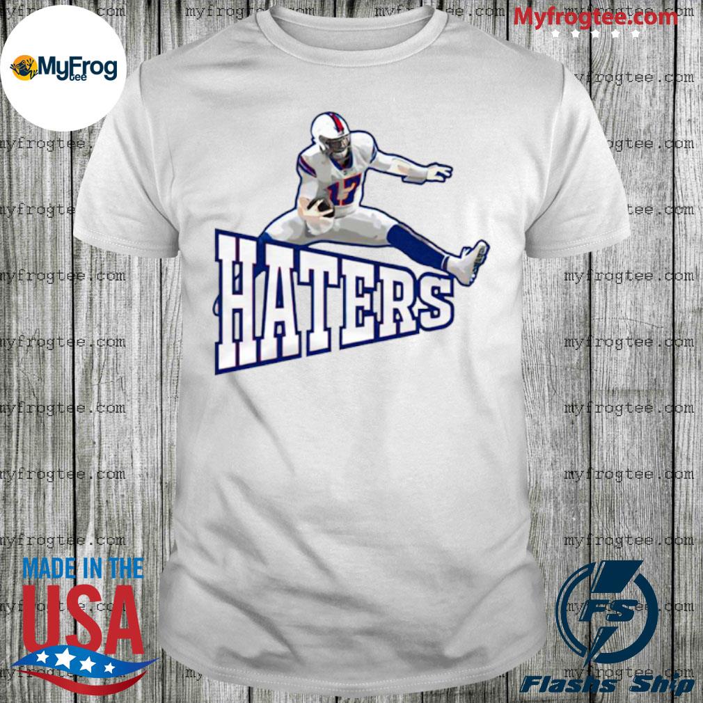 Josh allen jumping over the haters shirt, hoodie, sweater and long