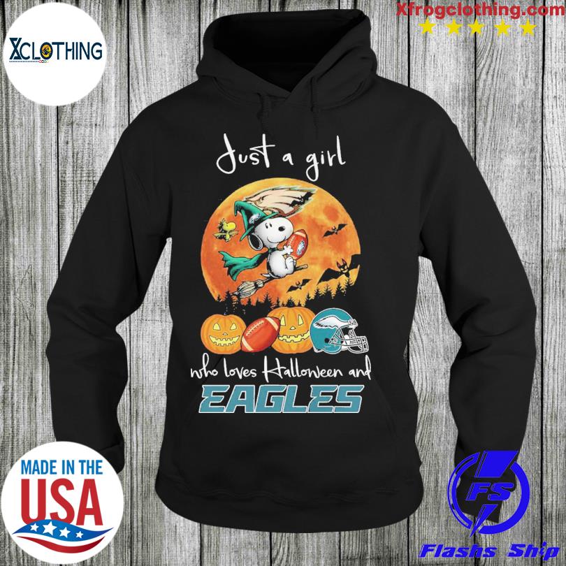 Just A Girl Who Loves Halloween and Eagles T Shirt, hoodie