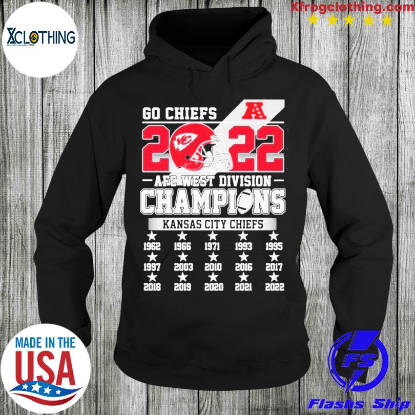 KANSAS CITY CHIEFS 2022 AFC WEST DIVISION CHAMPIONS RED T-SHIRT Adult  Unisex Tee