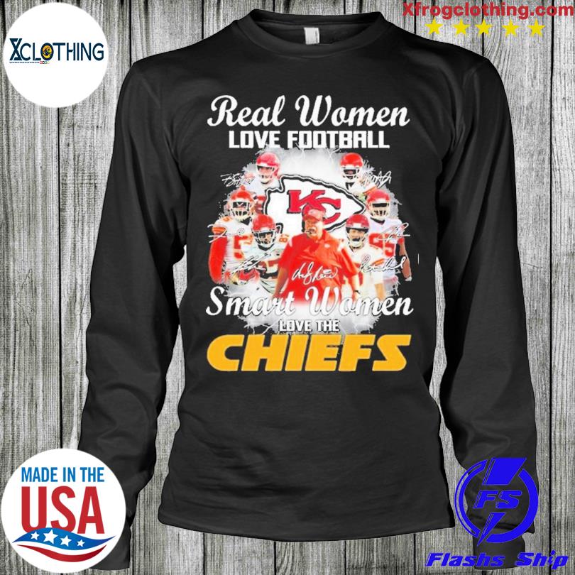 Real women love Football smart women love the Kansas city Chiefs signatures  lightning T-shirt, hoodie, sweater and long sleeve