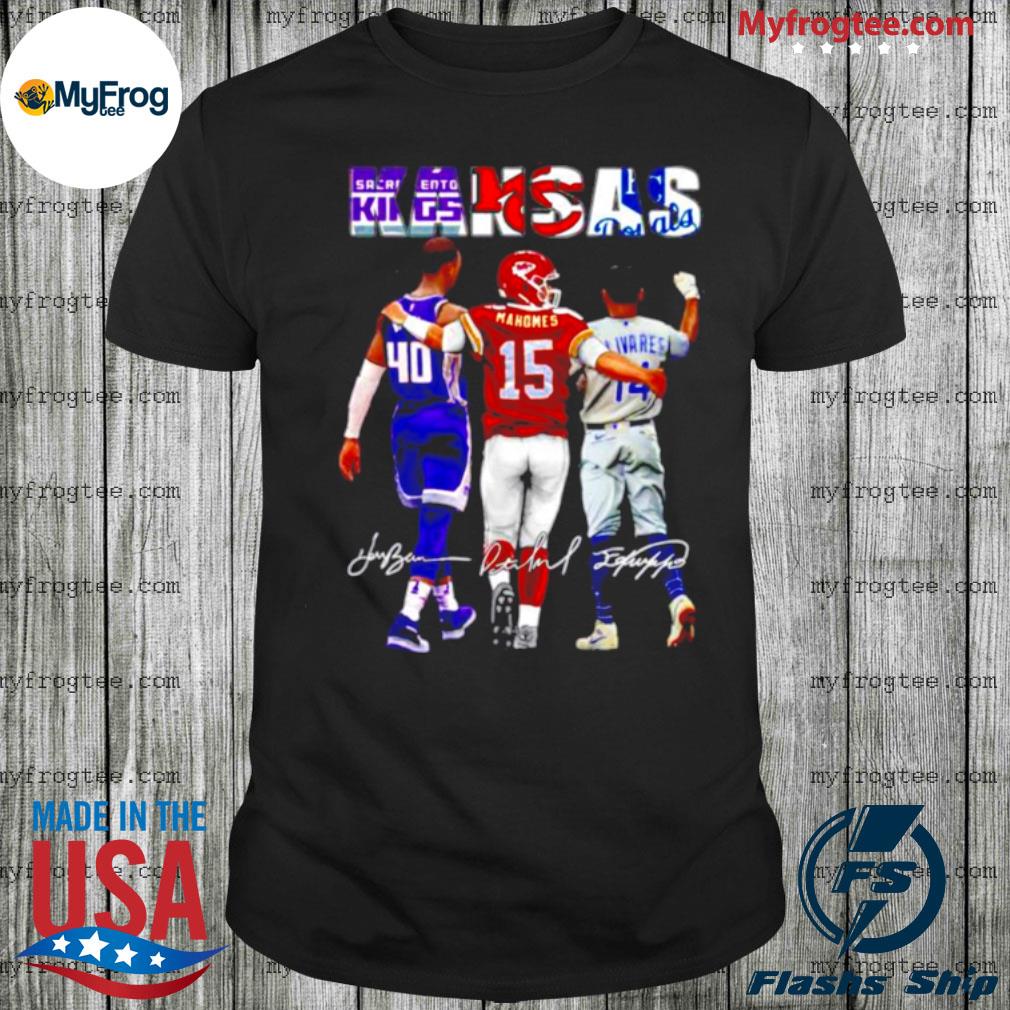 Patrick Mahomes Kansas City Chiefs vs Salvador Pérez Kansas City Royals  Kansas City 2021 signatures shirt, hoodie, sweater, long sleeve and tank top