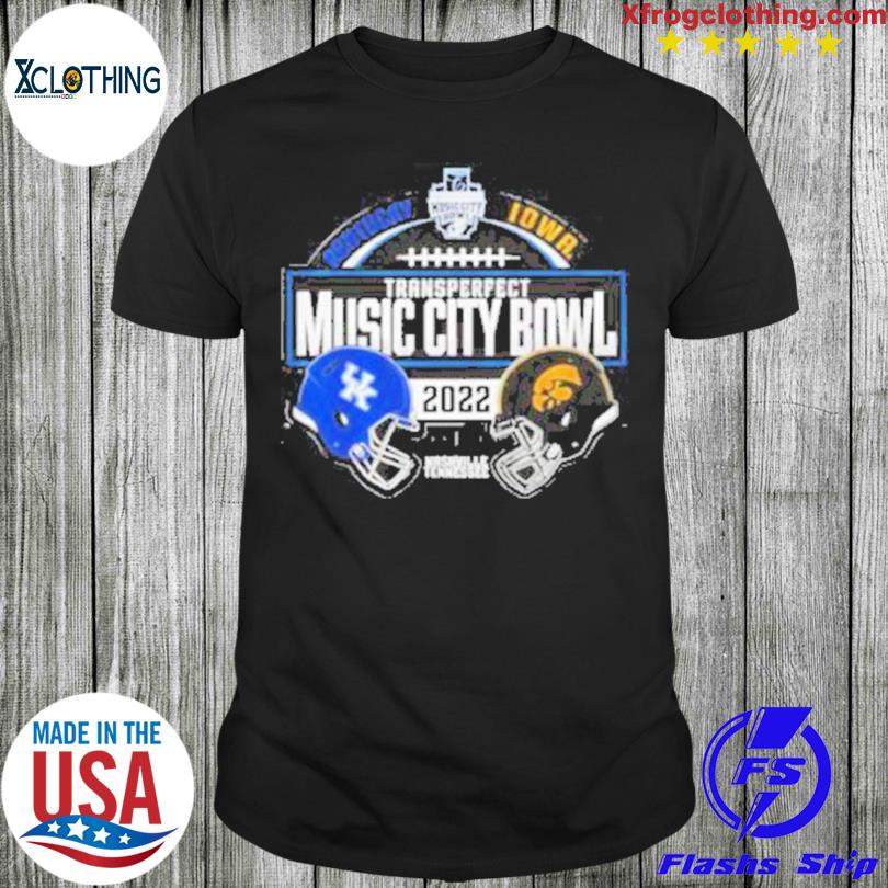 Kentucky Vs Iowa 2022 Transperfect Music City Bowl Matchup Helmet Shirt