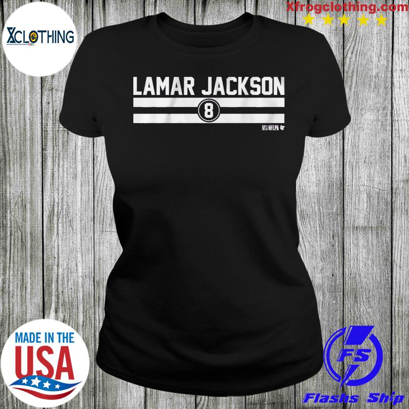 Lamar Jackson Name Number Stripe Shirt - Shibtee Clothing