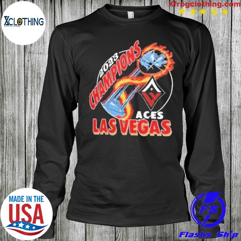 2023 WNBA Champs Las Vegas Aces T-Shirt from Homage. | Charcoal | Vintage Apparel from Homage.