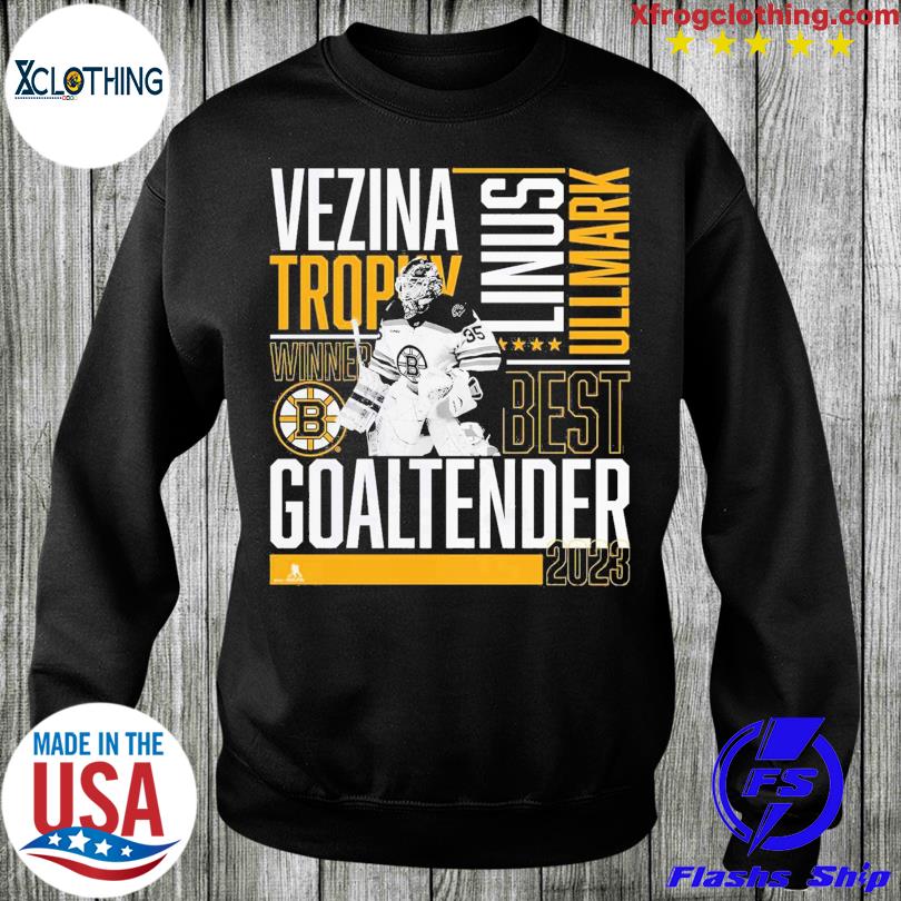 Linus Ullmark Boston Bruins 2023 Vezina Trophy Winner T-Shirt