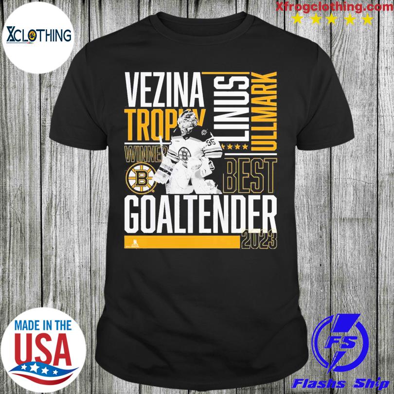 Linus Ullmark Boston Bruins 2023 Vezina Trophy Winner T-Shirt