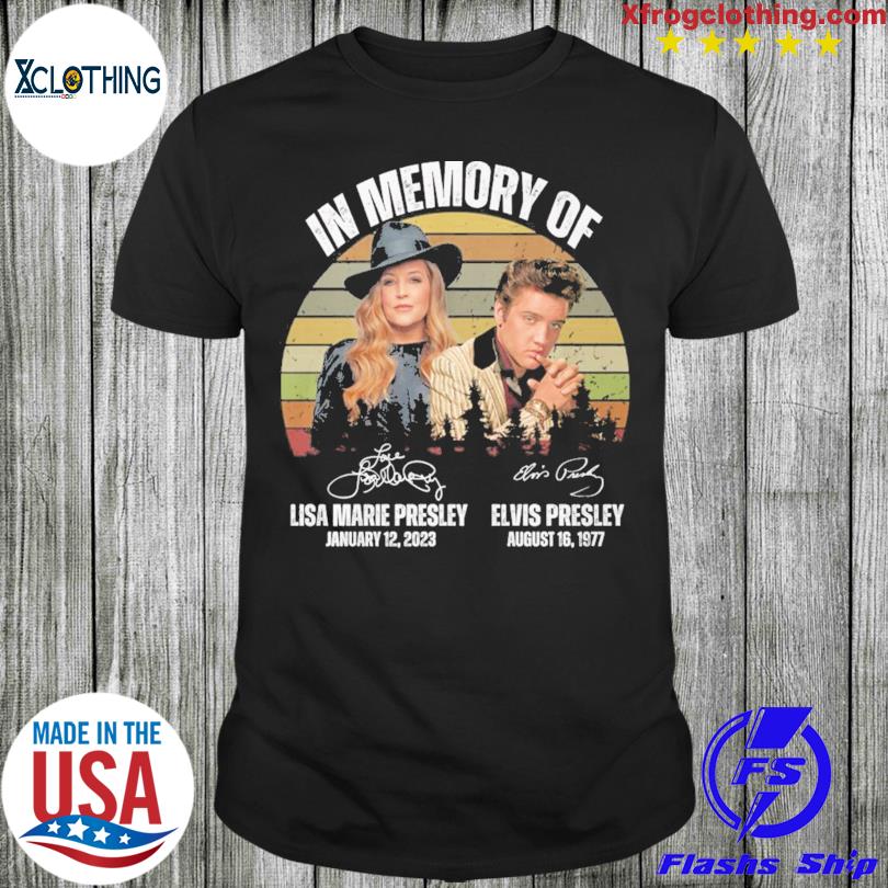 Lisa marie presley and Elvis Presley in memory of vintage shirt