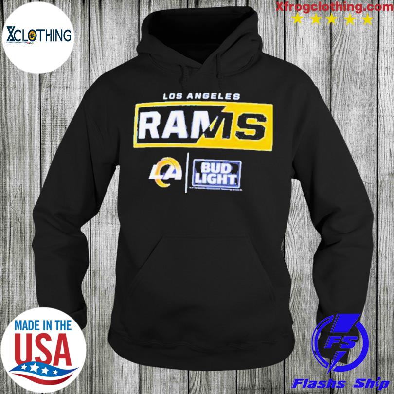 Bud Light Los Angeles Rams Black Custom T Shirts - Hopped-Up Tees