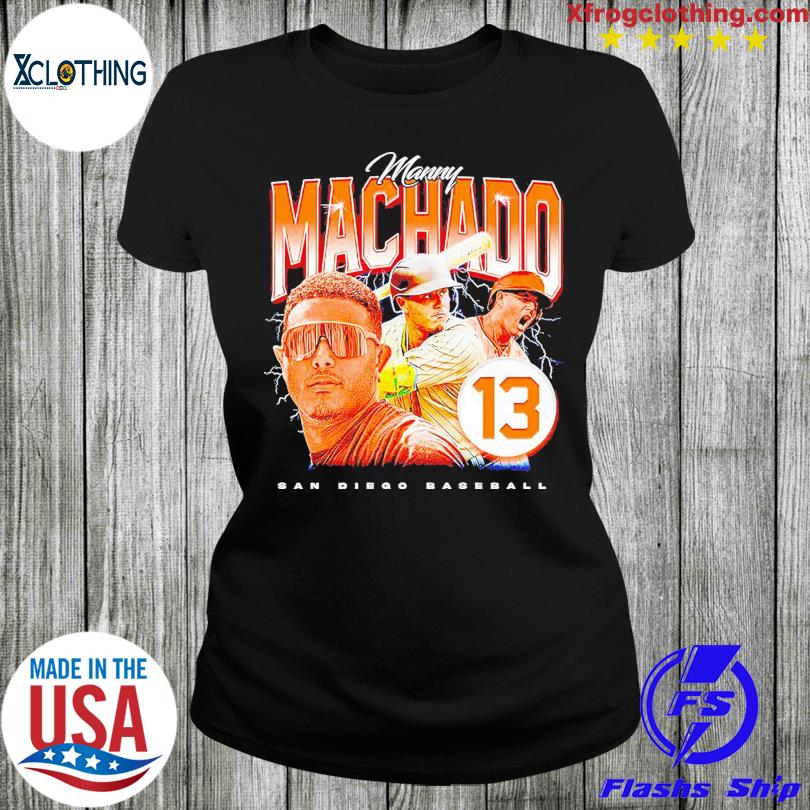 Padres Manny Machado T-Shirt from Homage. | Brown | Vintage Apparel from Homage.