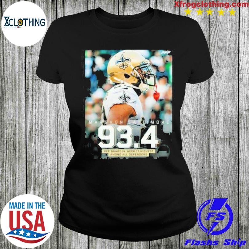 Marshon Lattimore Name & Number T-Shirt - Black - Tshirtsedge