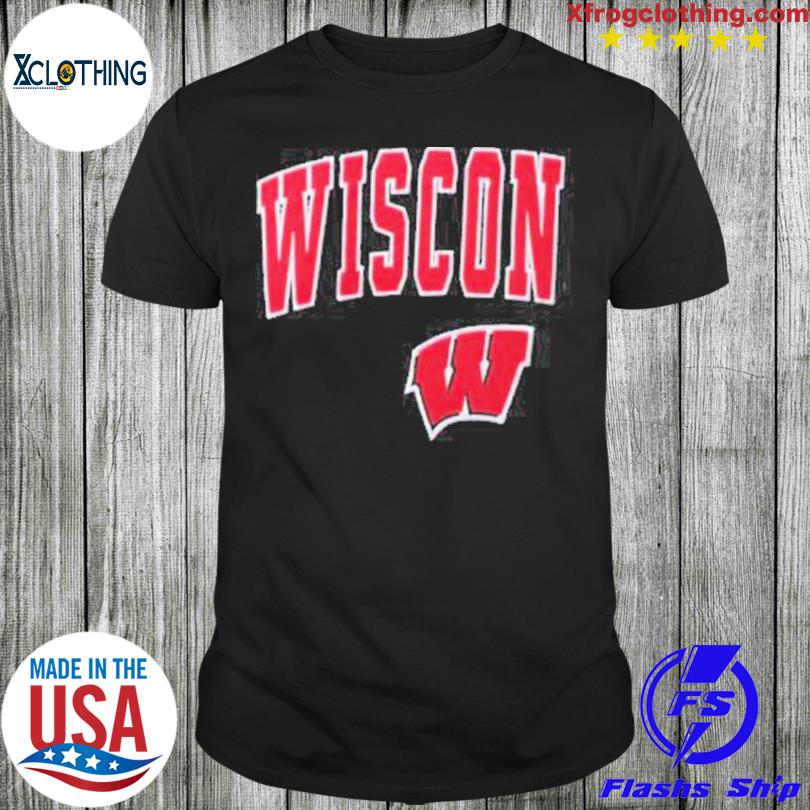 Men’S Colosseum Black Wisconsin Badgers Arch & Logo shirt