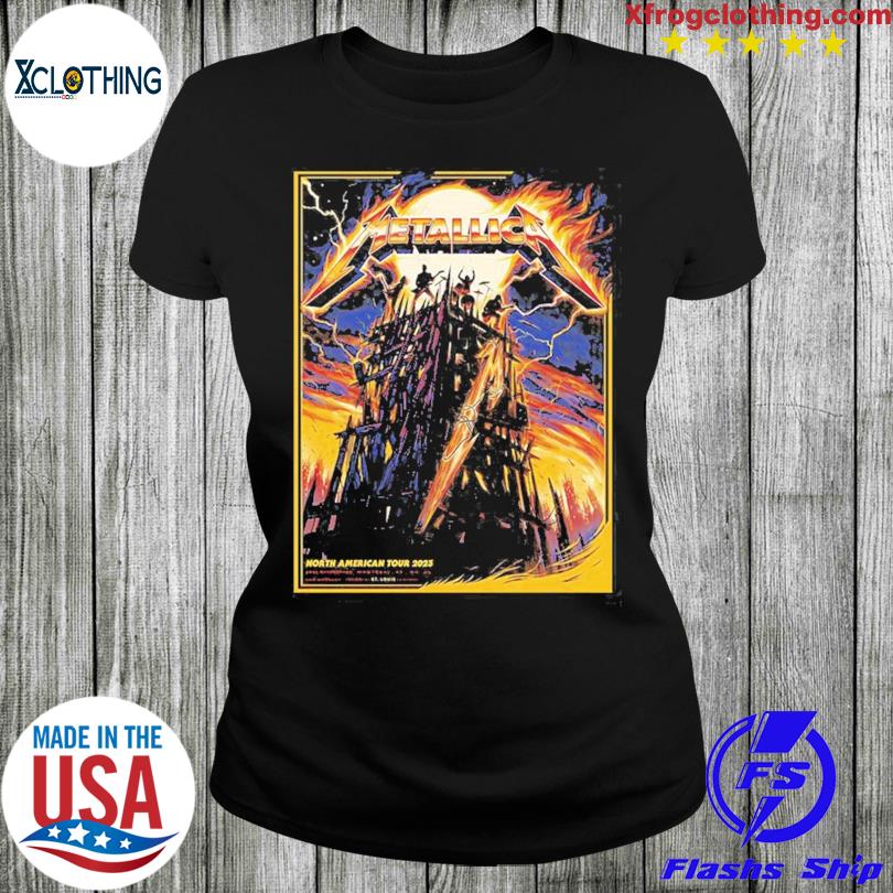 Metallica North American Tour 2023 In St Louis Exclusive Yellow Colorway  Poster All Over Print Shirt - Mugteeco