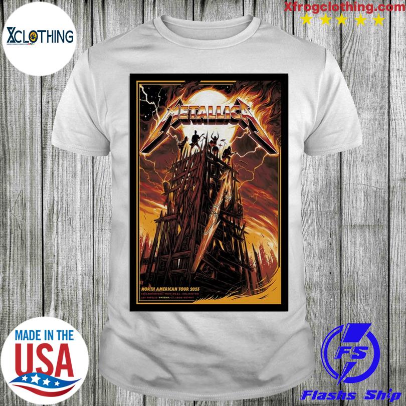 Official metallica north american tour 2023 los angeles phoenix st louis  detroit poster shirt, hoodie, sweater, long sleeve and tank top