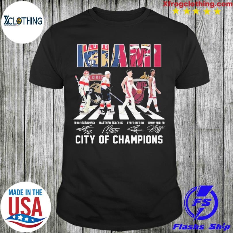 Miami Heat Florida Panthers City Of Champion Abbey Road T Shirt