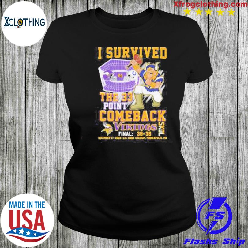 Minnesota Vikings Football I Survived The 33 Point Comeback Sweatshirt,  hoodie, sweater, long sleeve and tank top