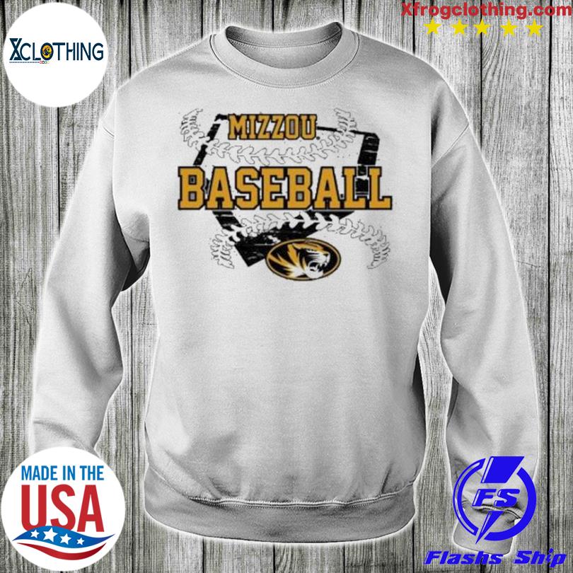 Mizzou Tigers Baseball Home Plate Oval Tiger Head Grey T-Shirt 