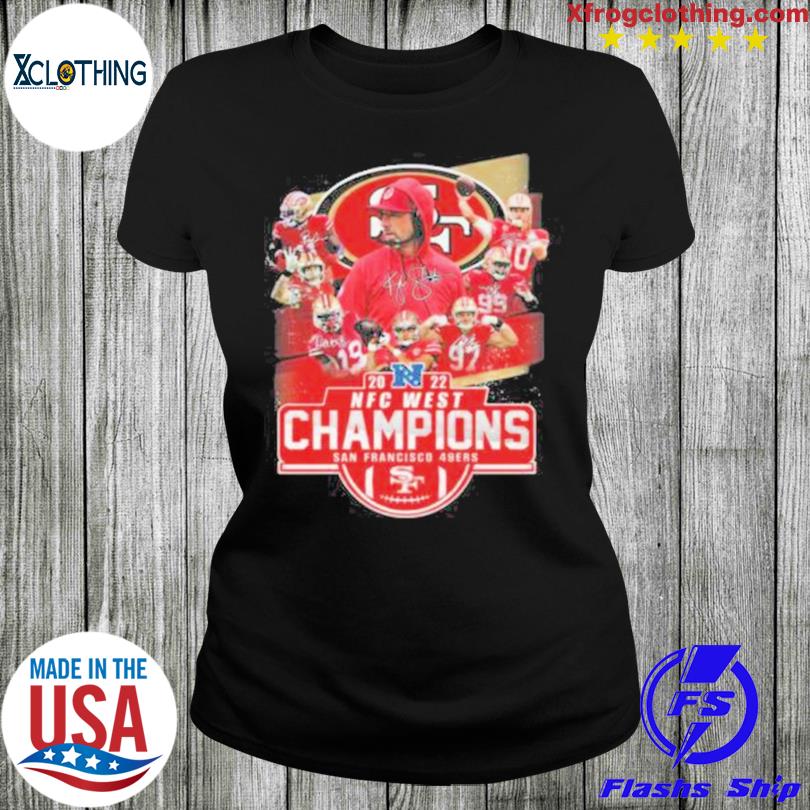 Official San Francisco 49ers team football 2022 NFC West Division Champions  signatures shirt, hoodie, sweater, long sleeve and tank top