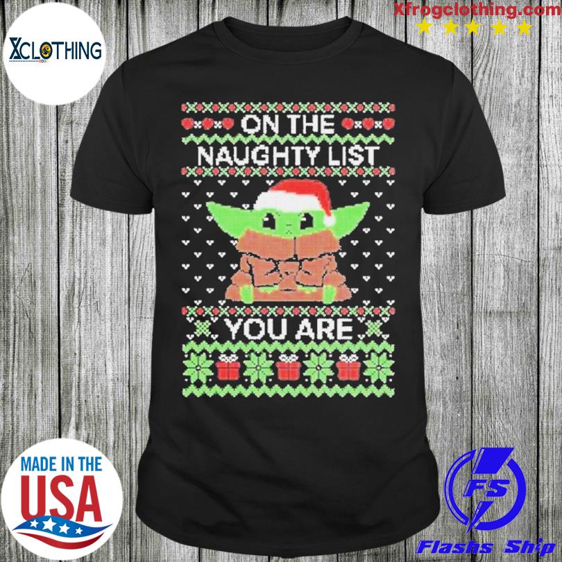 Naughty list star war Yoda Ugly Christmas sweater