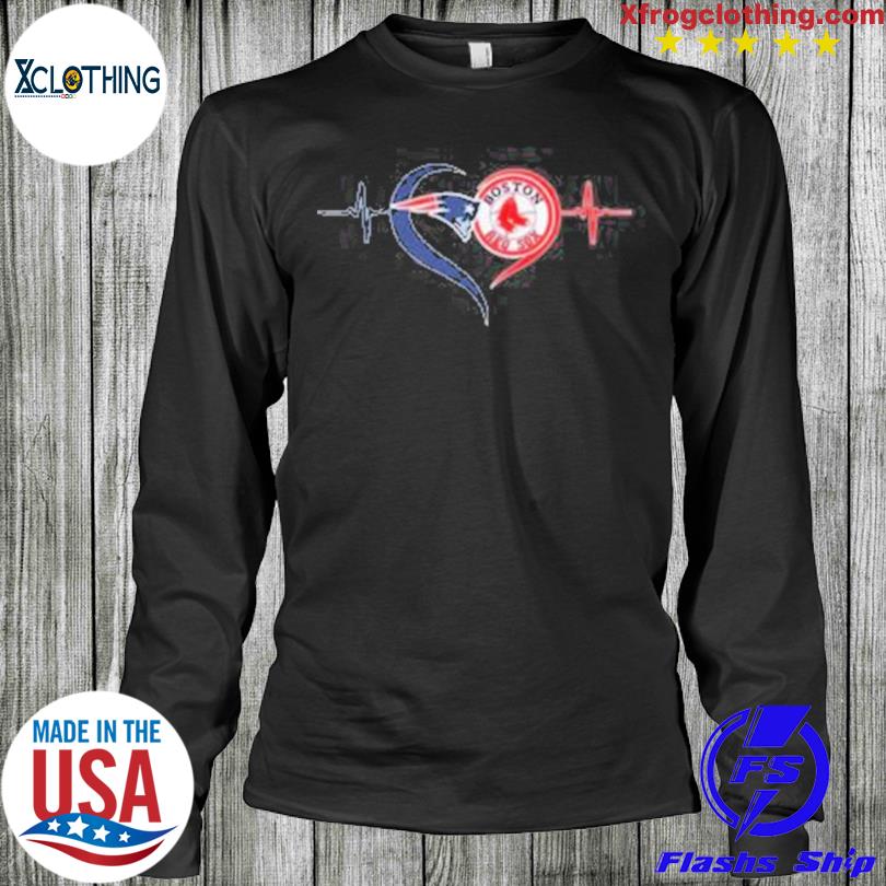 New England Patriots And Boston Red Sox heartbeat 2023 shirt, hoodie, longsleeve  tee, sweater