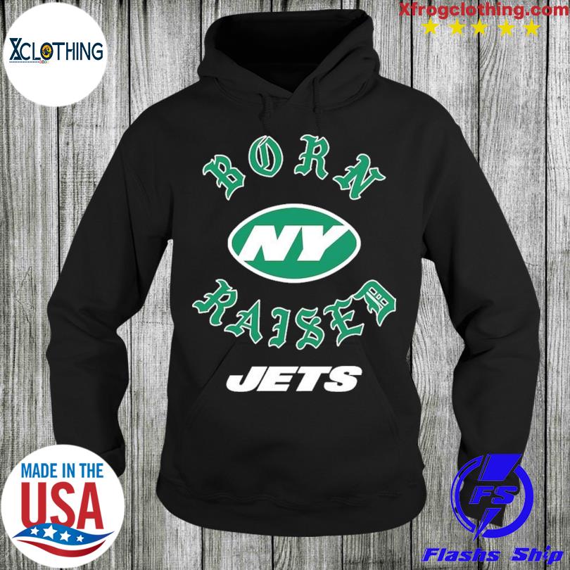 Unisex Born x Raised Black New York Jets Pullover Hoodie Size: Small