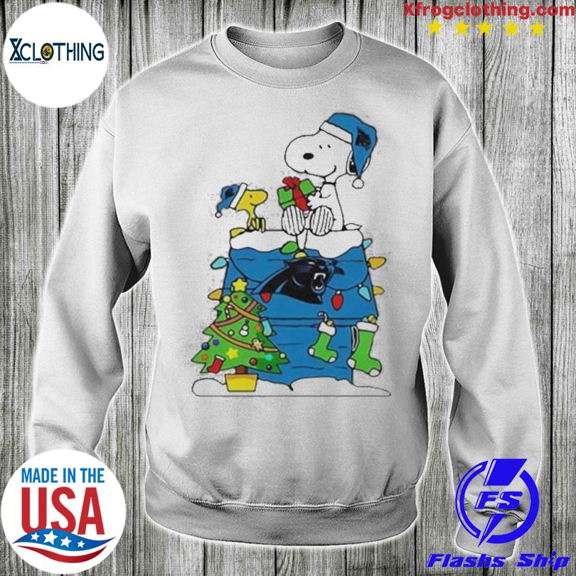 Carolina Panthers Snoopy Tshirt A Happy Christmas NFL Tee Shirts