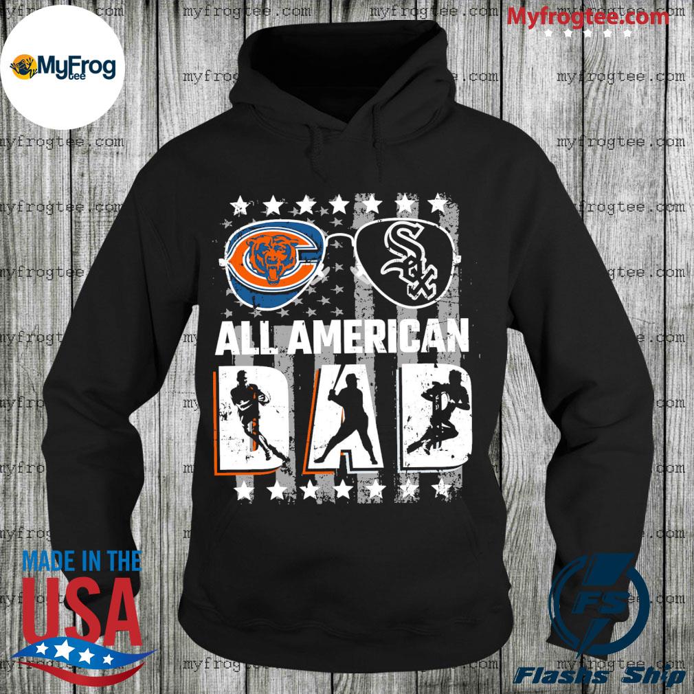 Glasses Chicago Bear and Chicago White Sox all American dad American flag  shirt, hoodie, sweater and long sleeve