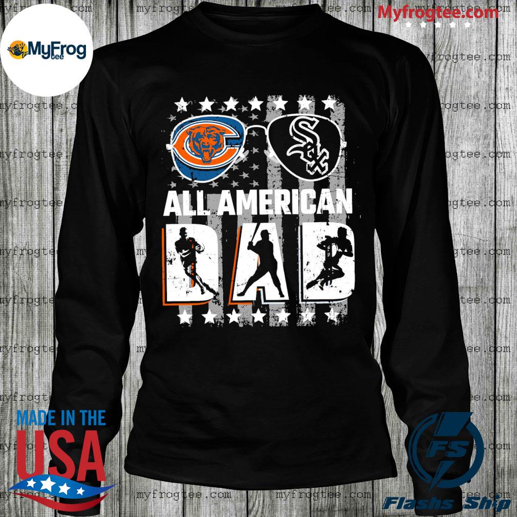 Glasses Chicago Bear and Chicago White Sox all American dad American flag  shirt, hoodie, sweater and long sleeve