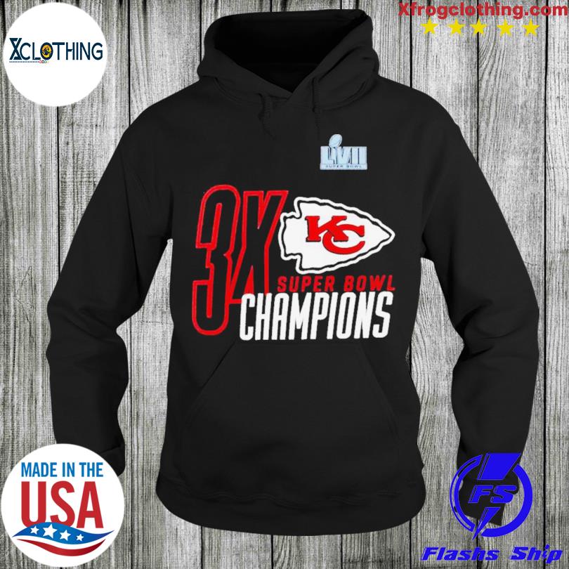 3X Super Bowl Champions Kansas City Chiefs Three Time World Champ shirt,  hoodie, sweater, long sleeve and tank top