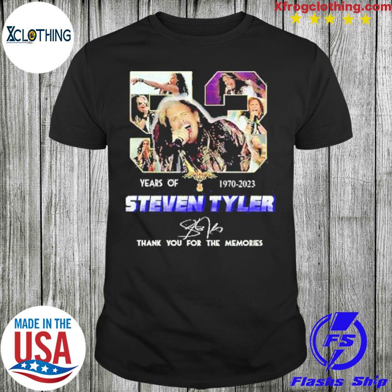 Official 53 Years of 1970 2023 Steven Tyler signatures thank you for the memories shirt
