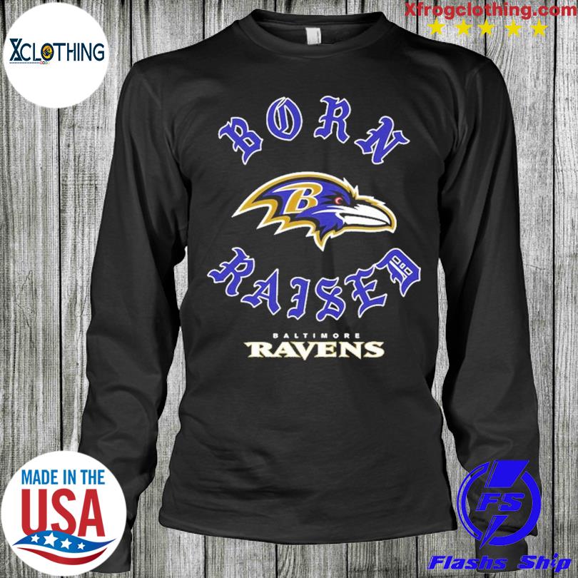 Unisex Born x Raised Black Baltimore Ravens Pullover Hoodie