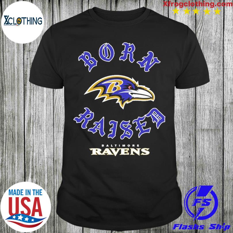 Baltimore Ravens Born x Raised Unisex T-Shirt - Black