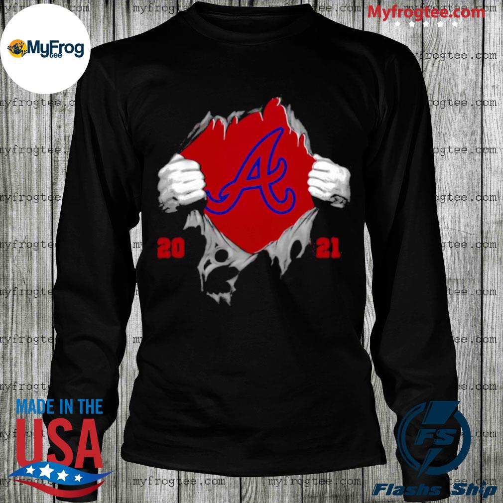 Blood Inside Me Skull Atlanta Braves shirt, hoodie, sweater, long sleeve  and tank top