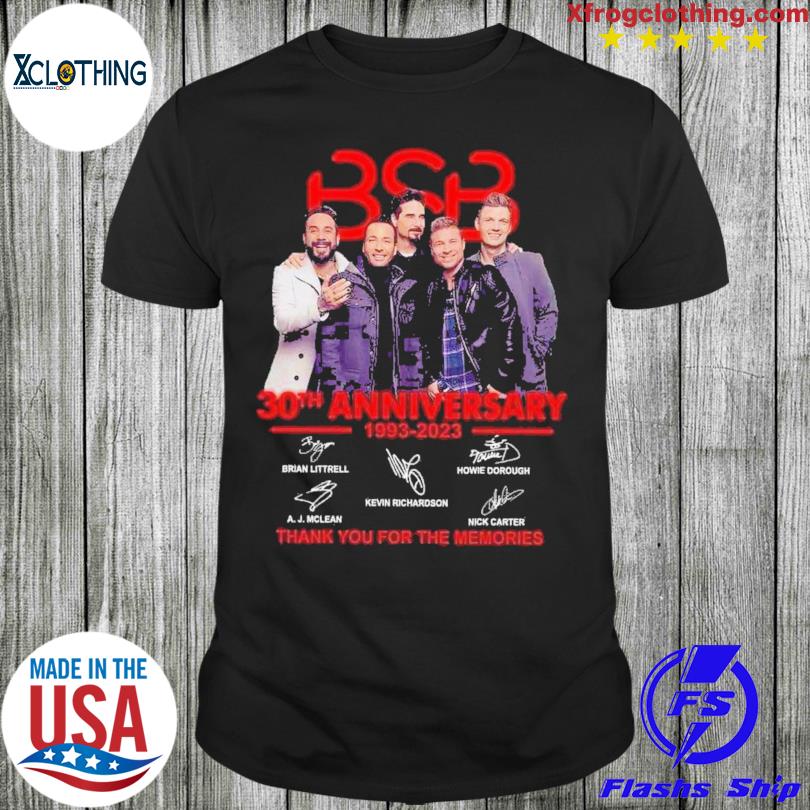 Official BSB 30th anniversary 1993 2023 signatures thank you for the memories T-shirt