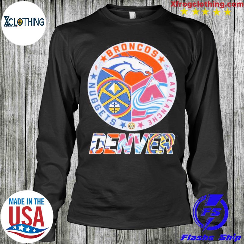 Buy Denver Broncos Colorado Avalanche Denver Nuggets Championship logo 2023  shirt For Free Shipping CUSTOM XMAS PRODUCT COMPANY