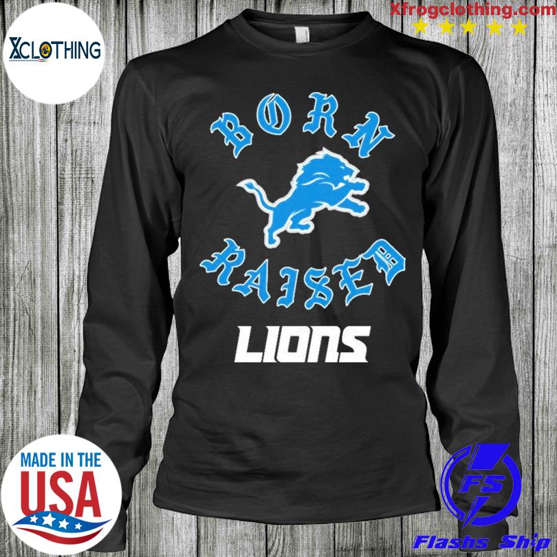 Unisex Born x Raised Black Detroit Lions T-Shirt