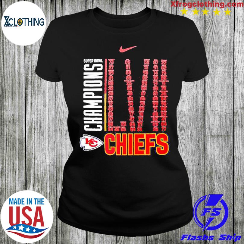 Official Kansas City Chiefs Super Bowl Lvii Champions Roster T-shirt Long  Sleeve - Shibtee Clothing