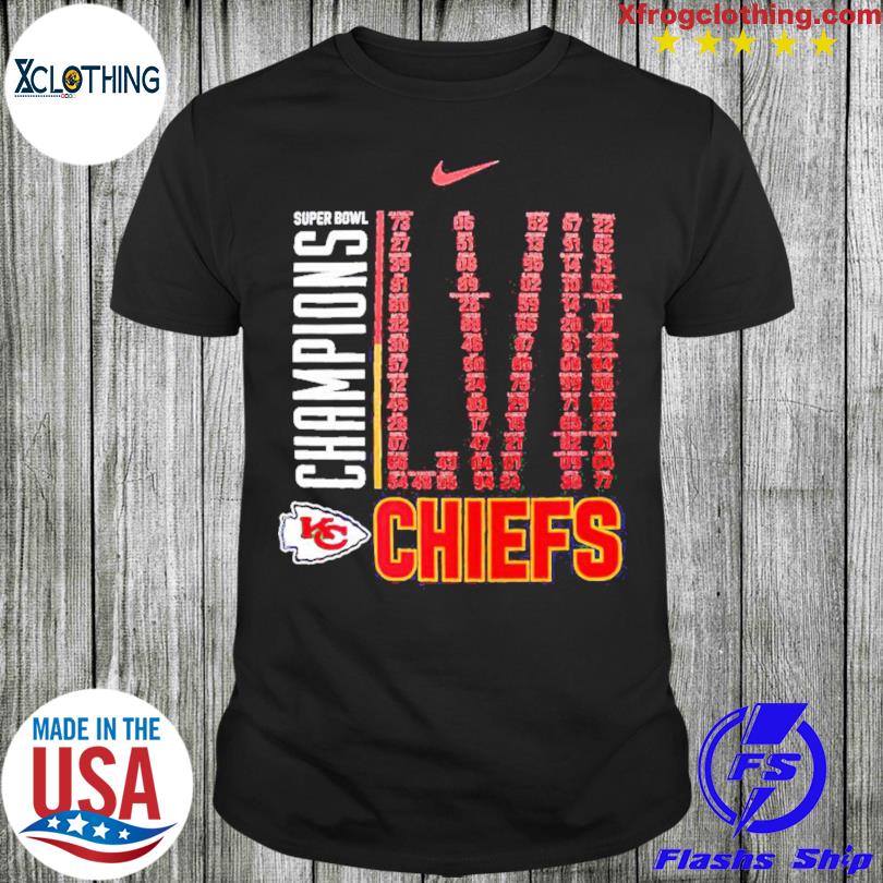 Fanatics Branded Red Kansas City Chiefs Super Bowl LVII Champions Signature Roster T-Shirt