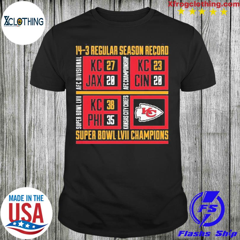 Official Kansas City Chiefs Super Bowl Lvii Champions Scoreboard Showcase  T-shirt Hoodie