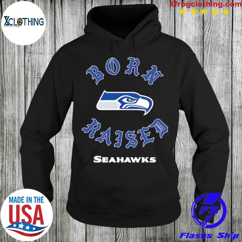 Unisex Born x Raised College Navy Seattle Seahawks Pullover Hoodie Size: Large