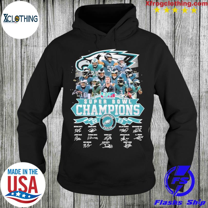 Philadelphia Eagles Team Football NFL 2023 Super Bowl Champions Signatures  T-shirt - REVER LAVIE