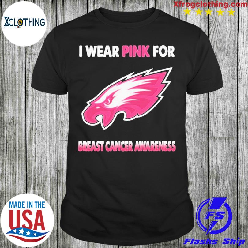 PHILADELPHIA EAGLES PINK BREAST CANCER AWARENES T-SHIRT, NEW FREE