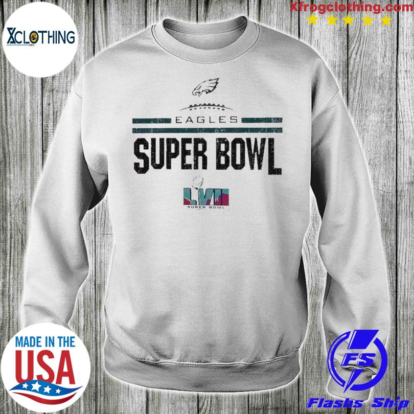 Men's Majestic Threads Cream/Midnight Green Philadelphia Eagles Super Bowl LVII Goal Line Stand Raglan T-Shirt Size: 3XL