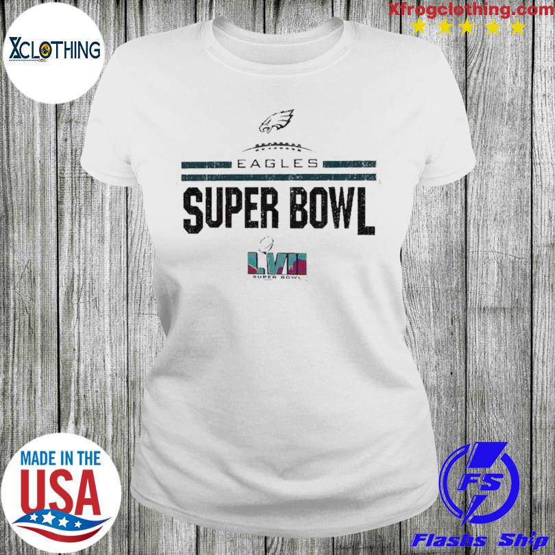 Philadelphia Eagles Majestic Threads Super Bowl LVII Goal Line Stand Raglan  T-Shirt - Cream/Midnight Green